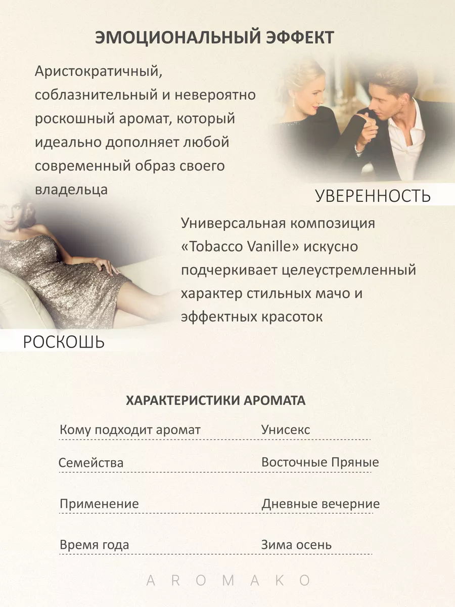 Масляные духи — по мотивам Tom Ford TOBACCO VANILLE, 3 мл