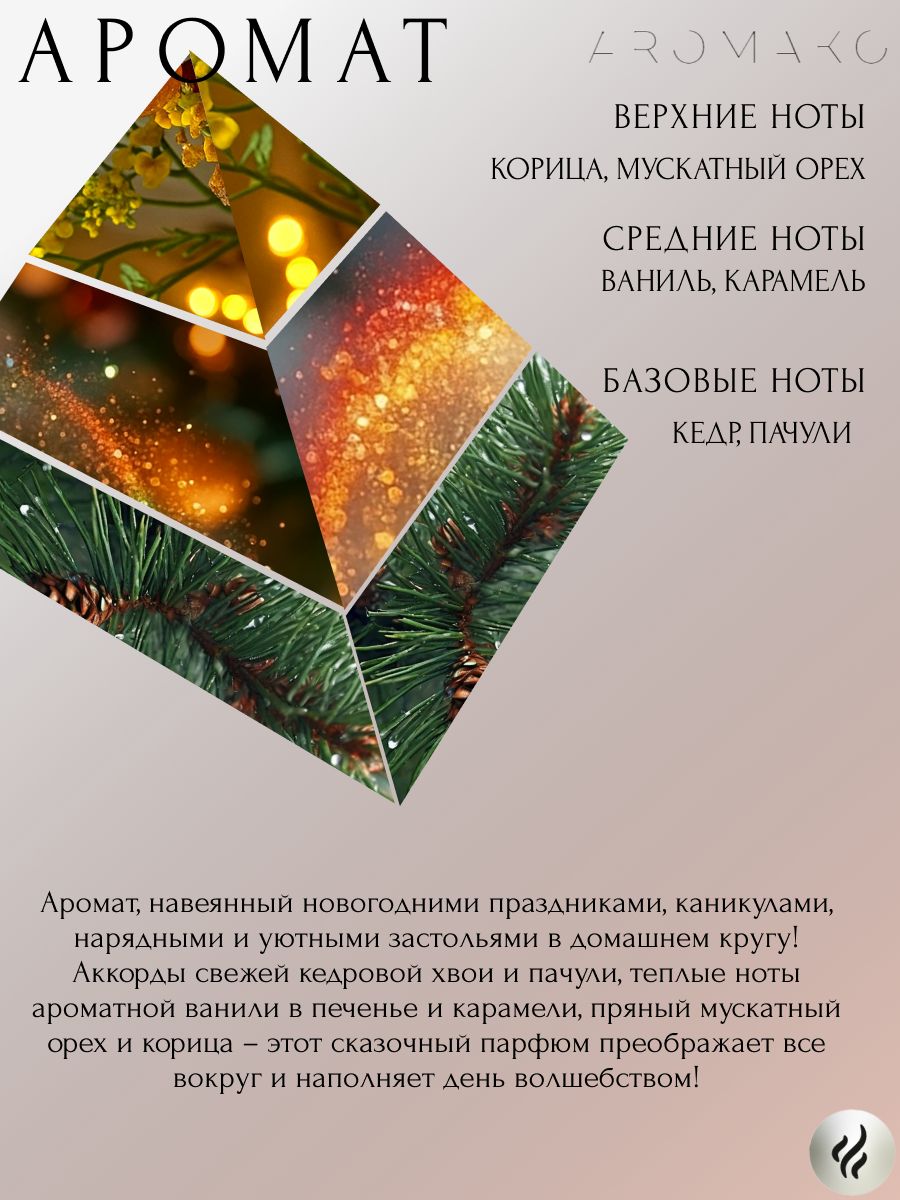 Подарочный набор ароматов «Аромат Нового года, Ёлка и Мандарин, Новогодние Шишки», 3 шт