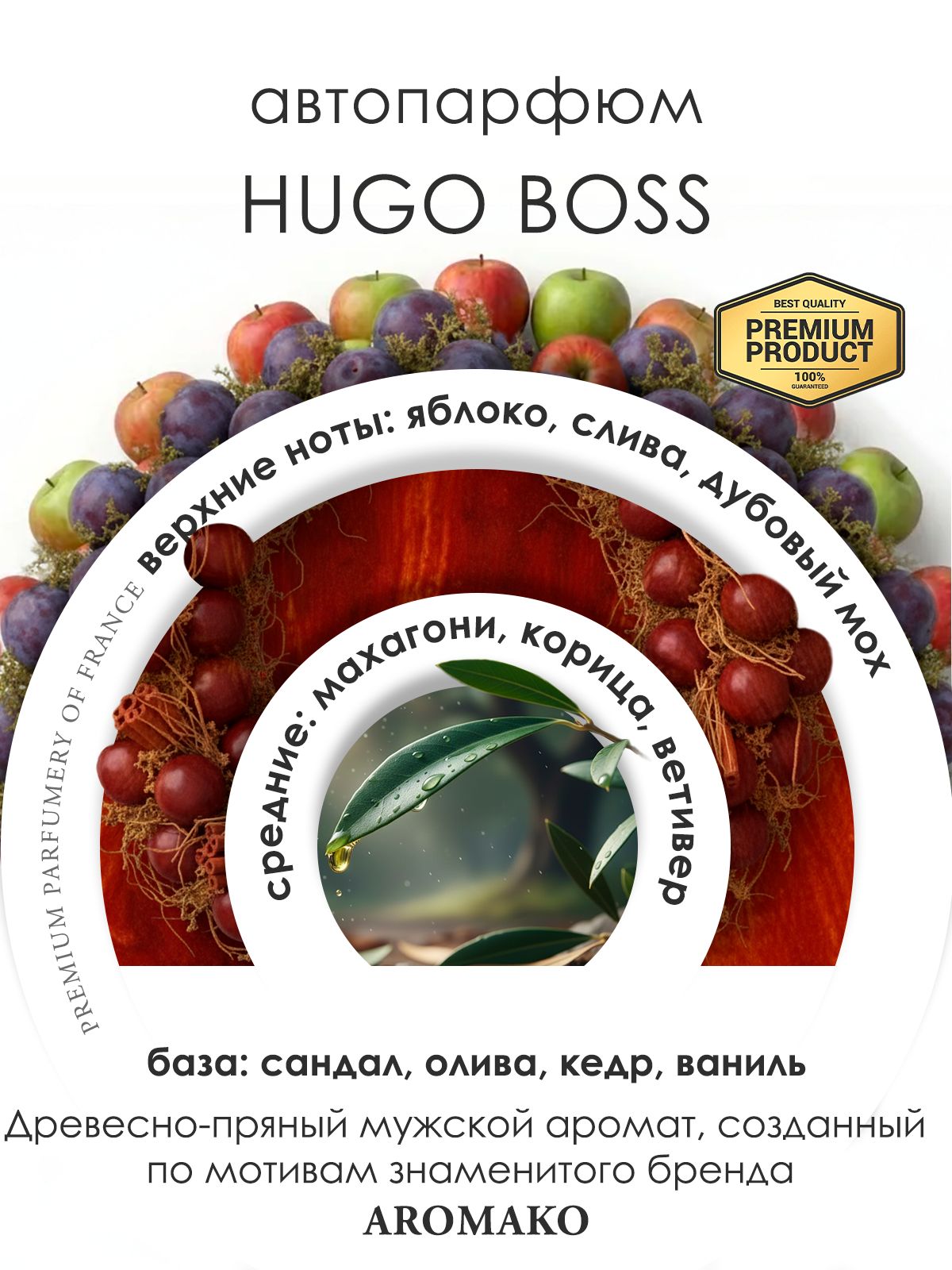 Подвесной автопарфюм «HUGO BOSS» — 8 мл