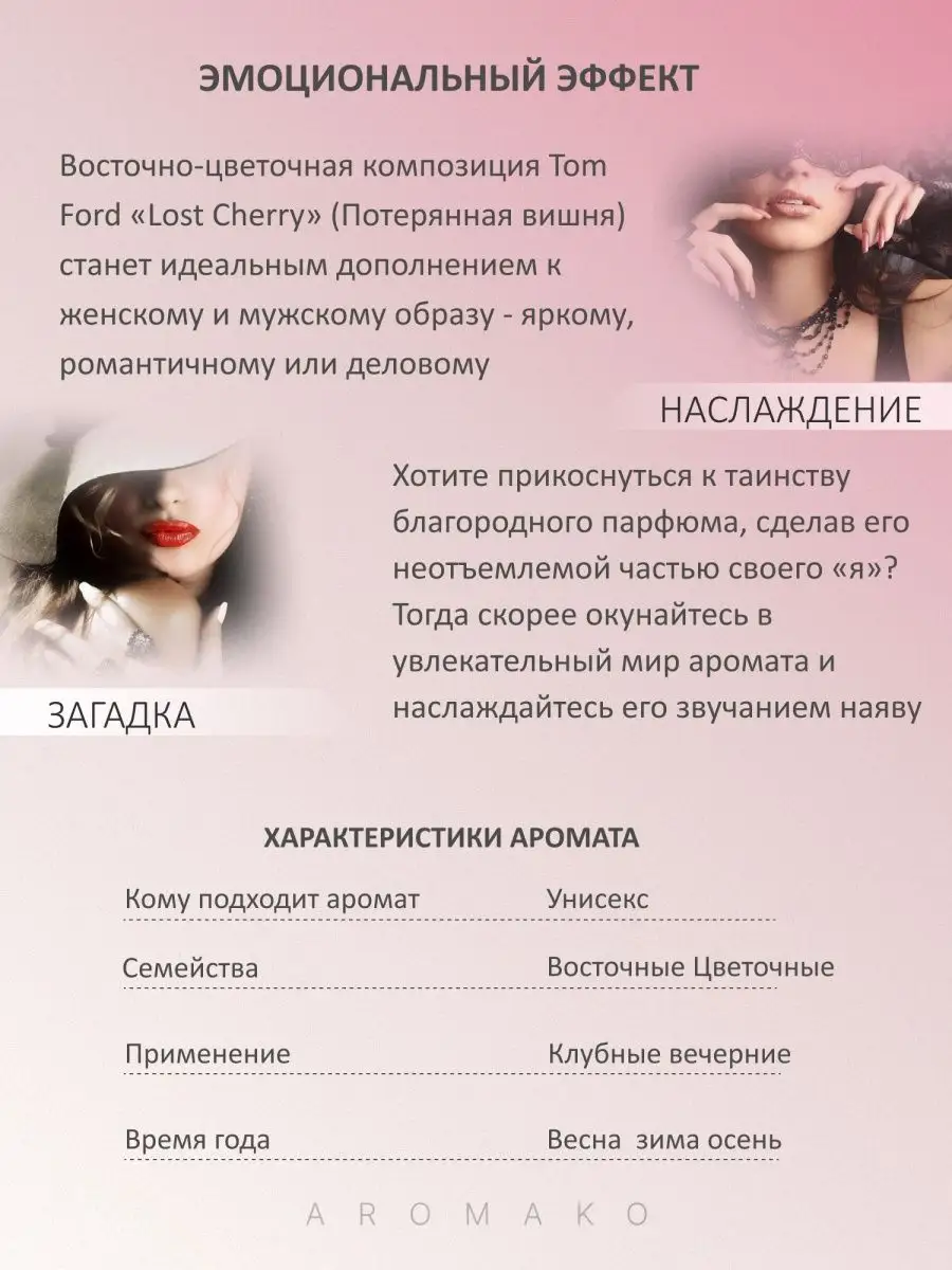 Масляные духи — по мотивам Tom Ford LOST CHERRY, 3 мл