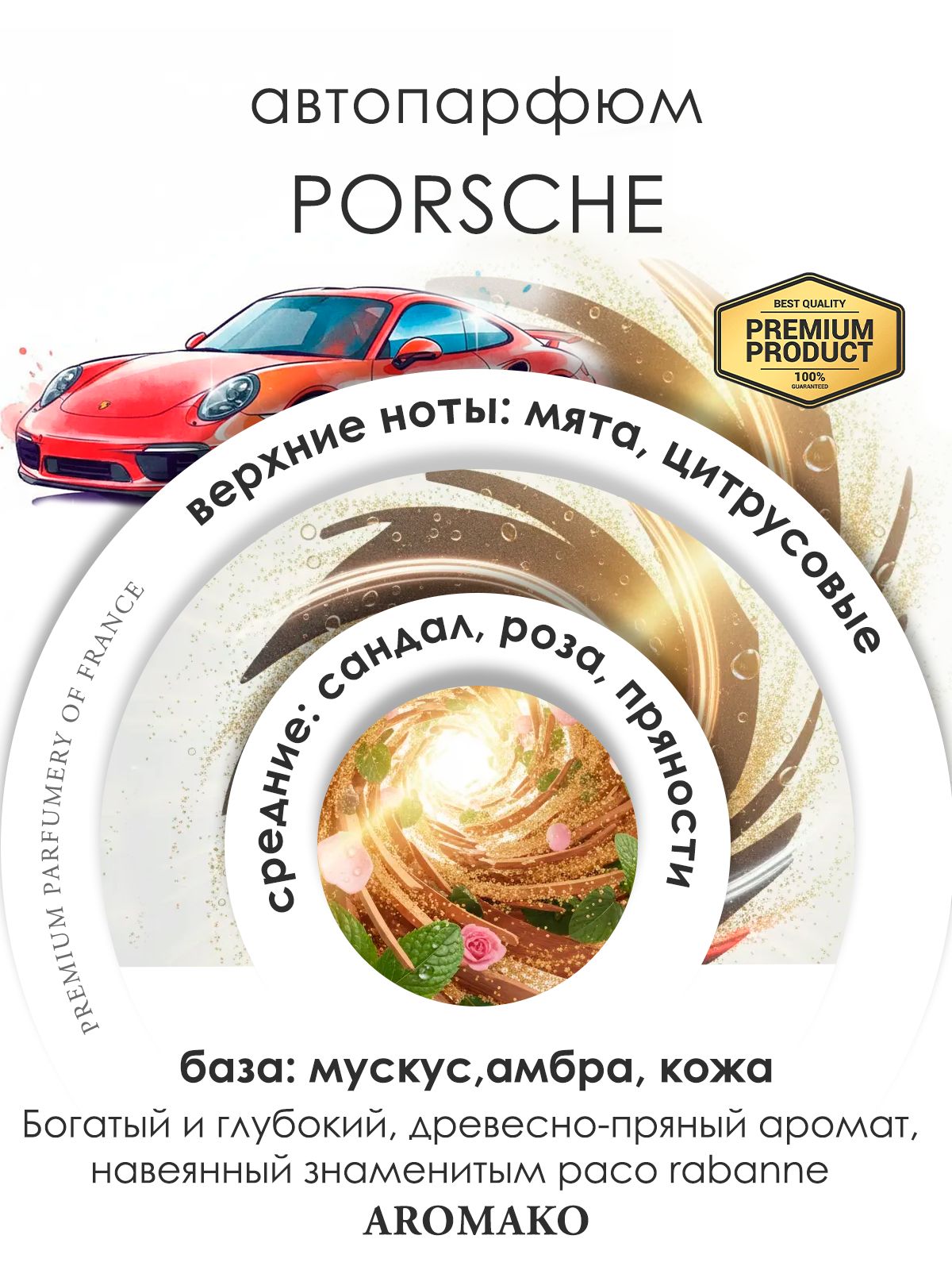 Подвесной автопарфюм «Porsche» — 8 мл