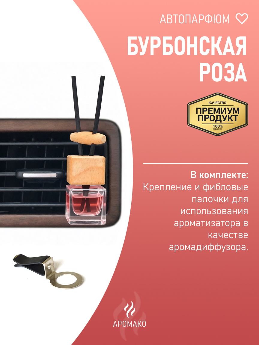 Подвесной автопарфюм «Бурбонская Роза» — 8 мл
