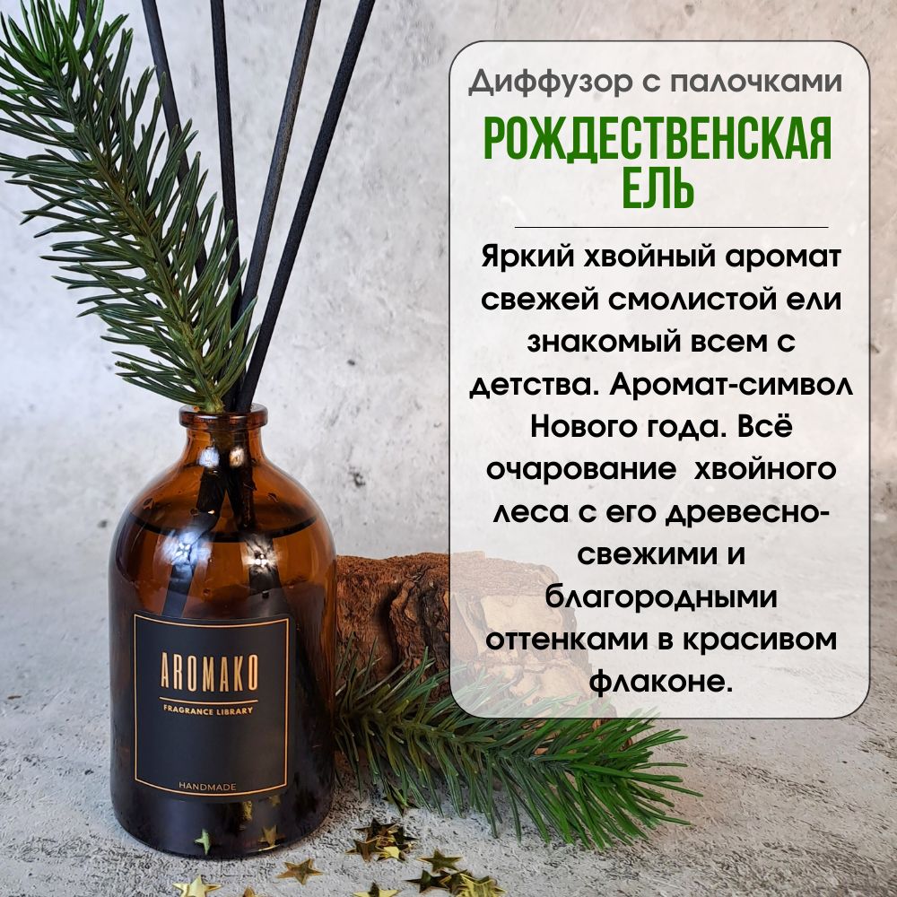 Подарочный набор AromaKo «Рождественская ель + Апельсин и корица», диффузор + свеча