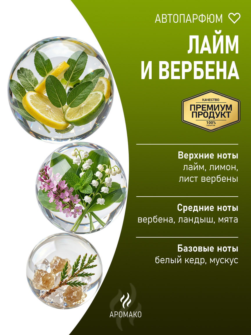 Подвесной автопарфюм «Лайм И Вербена» — 8 мл