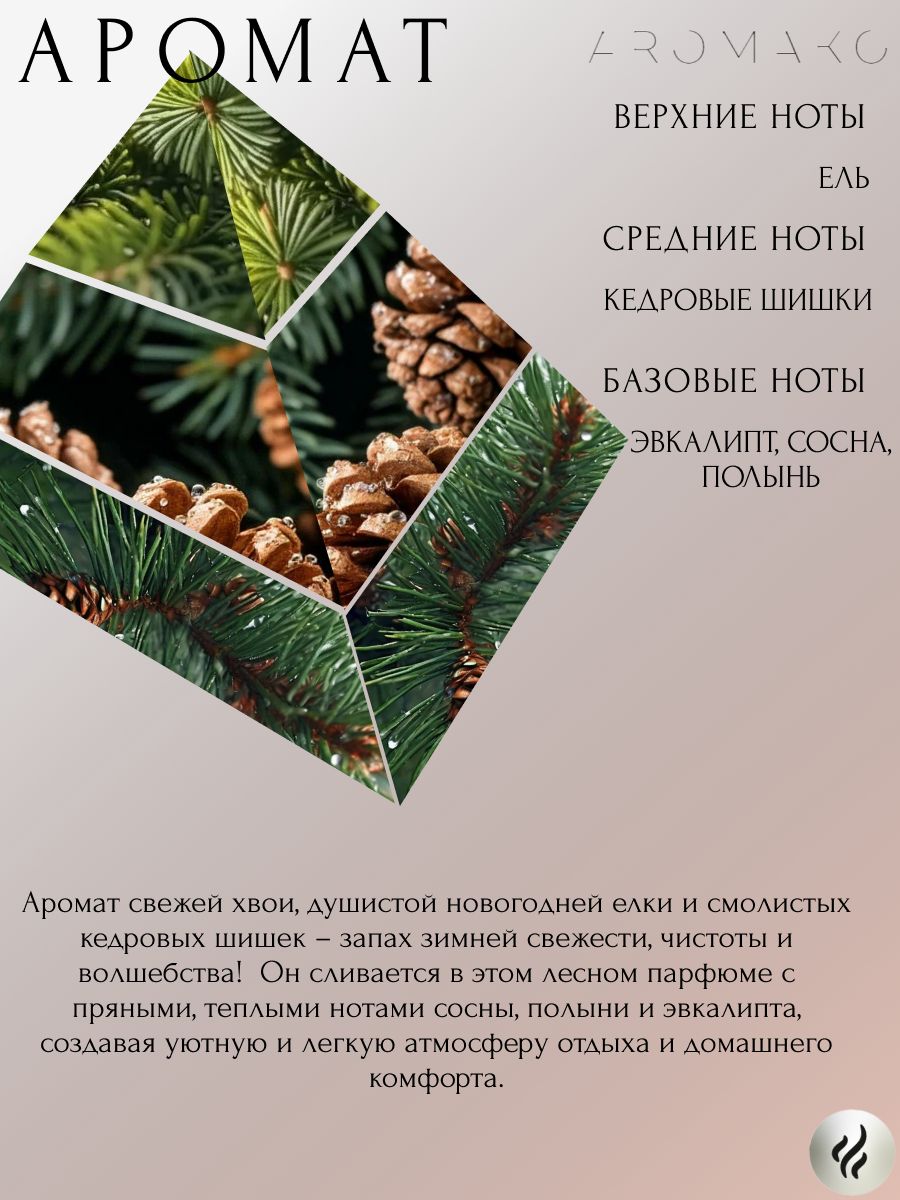 Подарочный набор ароматов «Аромат Нового года, Ёлка и Мандарин, Новогодние Шишки», 3 шт