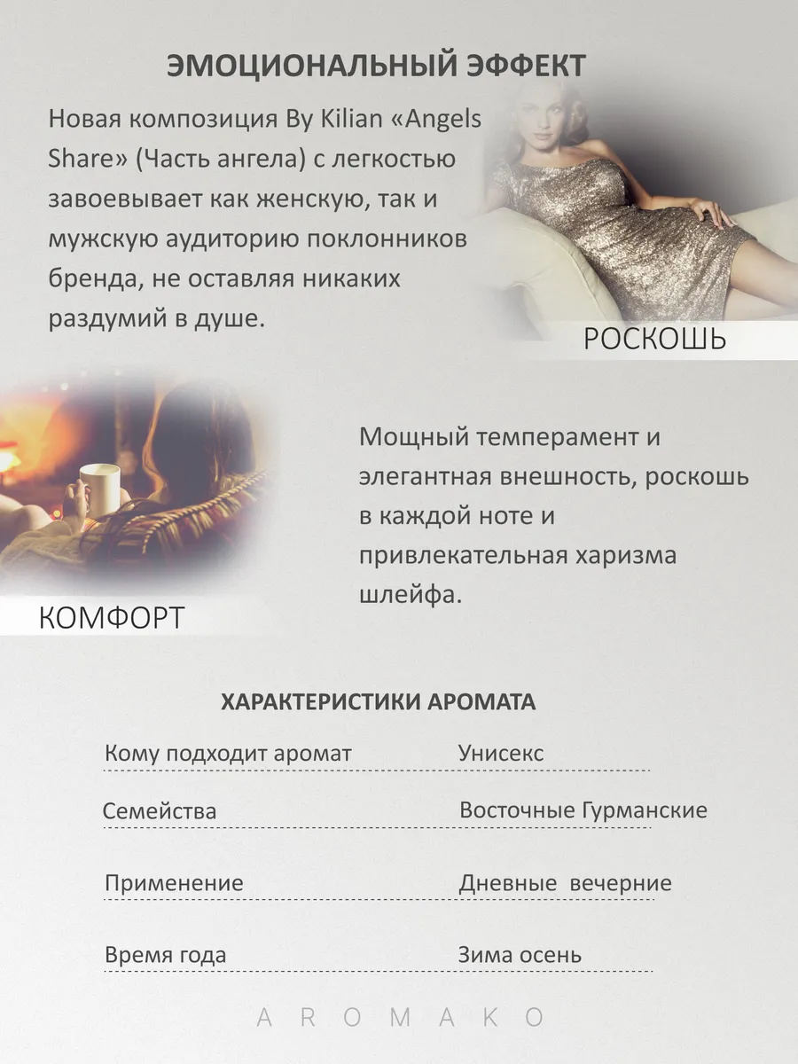 Масляные духи — по мотивам Kilian Angels' Share, 3 мл